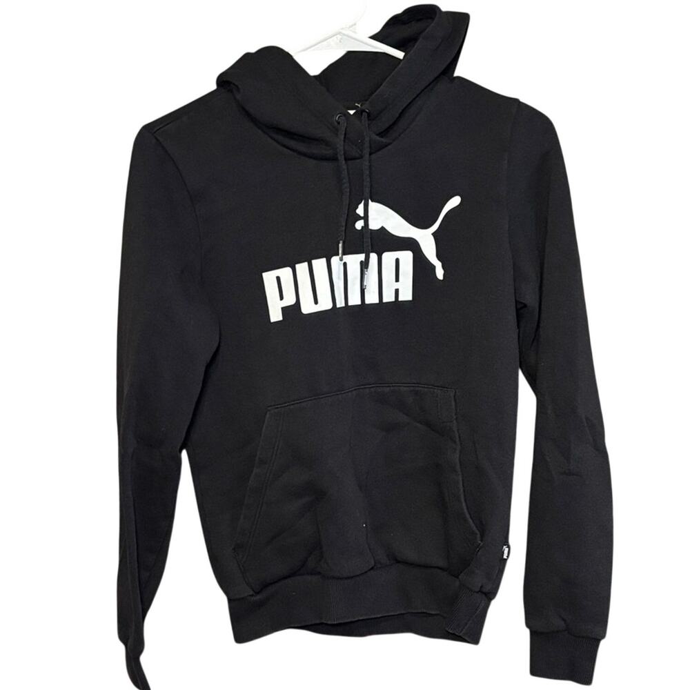 PUMA Women’s Black Logo Pullover Hoodie Sweatshirt Athletic Casual Size S